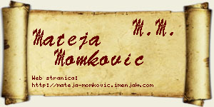 Mateja Momković vizit kartica